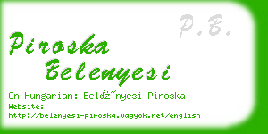 piroska belenyesi business card